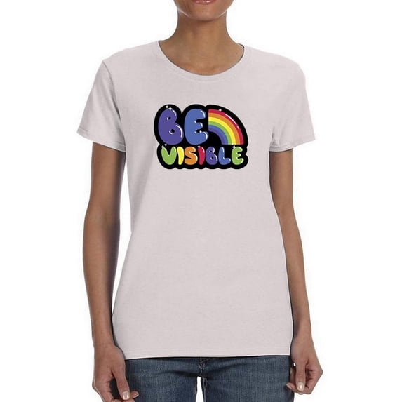 Be Visible Bubblegum Text T-Shirt Women -Smartprints Designs, Female Small