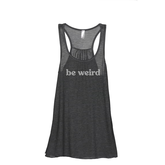Be Weird Women's Fashion Sleeveless Flowy Racerback Workout Yoga Tank Top Charcoal Grey Large
