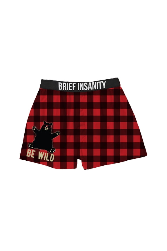 Be Wild Red Plaid Boxer Shorts