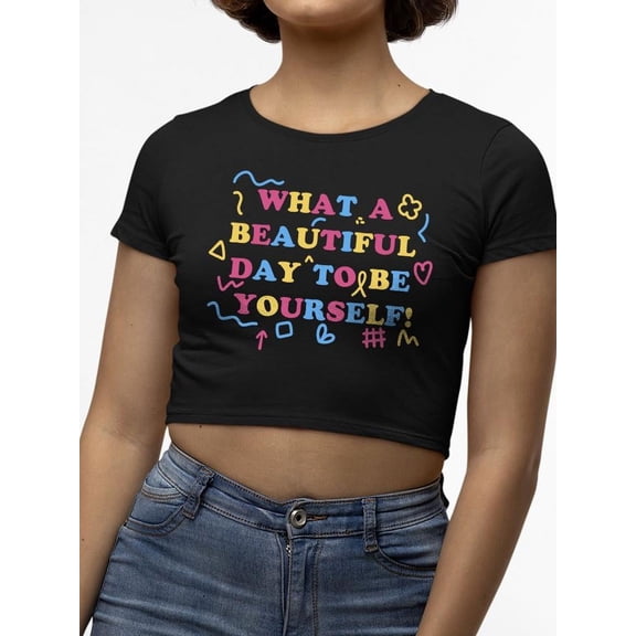 Be You Colorful Graphic Tee Crop Tee Women's