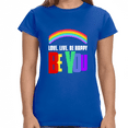 thumbnail image 1 of Be You LGBT Pride Rainbow Flag Lesbian Gay Pride Ally Womens Shirts, 1 of 8