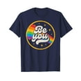 thumbnail image 1 of Be You Pride LGBTQ Gay LGBT Ally Rainbow Flag Retro Galaxy Funny Cute Colorful Unisex T-Shirt, 1 of 4