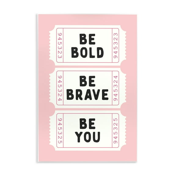 Stupell Industries Be You Uplifting Tickets Wall Plaque Art, design by Lettered and Lined, 15 x 10