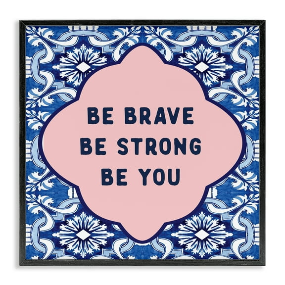 Stupell Industries Be You on Boho Pattern Black Framed Giclee Art, design by Lettered and Lined, 12 x 12
