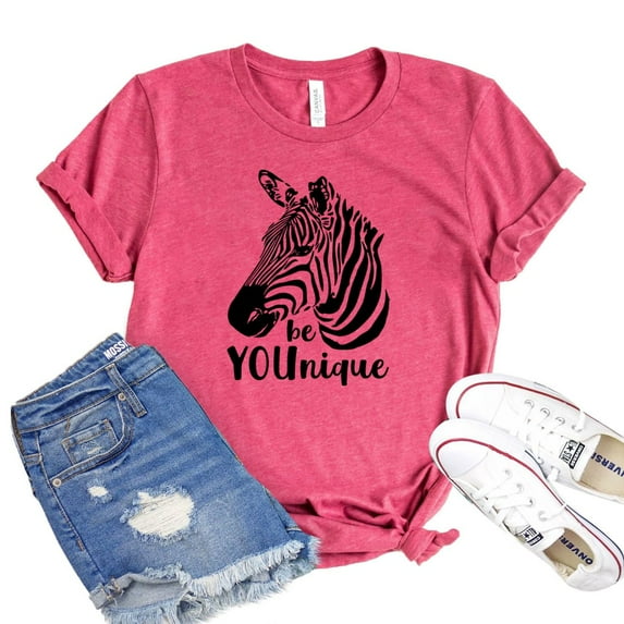 Be Younique T-shirt Motivational Gift Women's Zebra Tshirt Self Confidence Shirt Inspirational Shirts