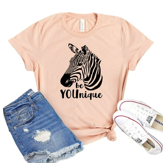 Be Younique T-shirt Motivational Gift Women's Zebra Tshirt Self Confidence Shirt Inspirational Shirts