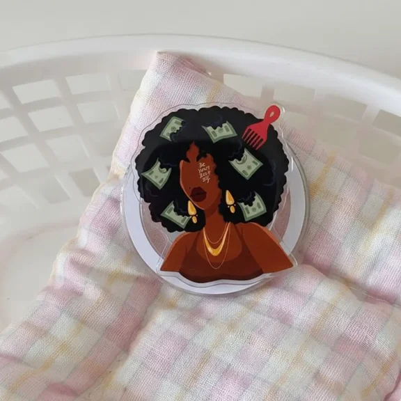 Be Your Best Self Grip, Hustle Hard Money Afro Queen Phone Grip, Aesthetic Black Girl Magic , Trendy Tech Accessory