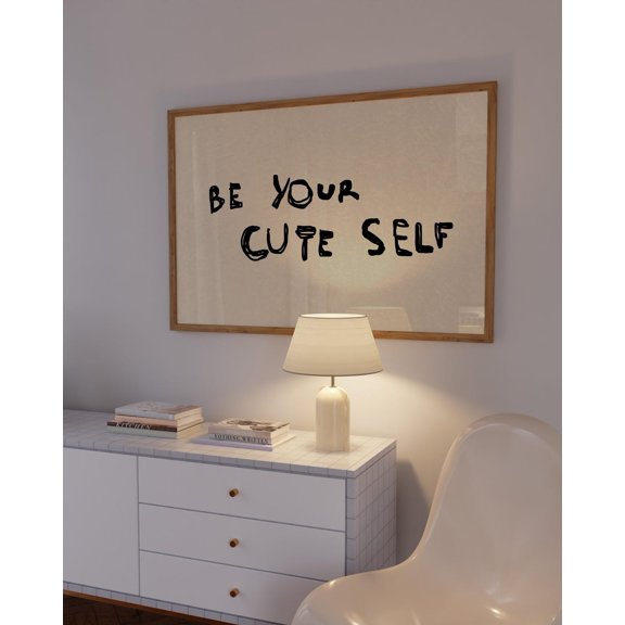 Be Your Cute Self Typography Living Room Home Decor Wall Art