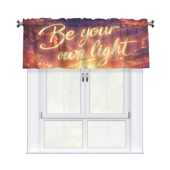 Be Your Own Light Window Curtain Valance, Decorative Rod Pocket Kitchen Curtain 54 X 18 Inch