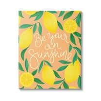 Be Your Own Sunshine Lemon Fruits Inspirational Graphic Art Gallery Wrapped Canvas Print Wall Art