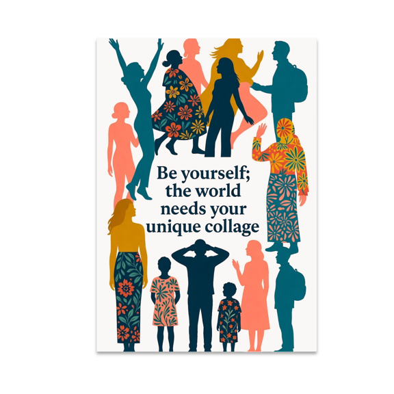 Be Yourself Unique Collage Art - Home Decor Enthusiast - 13x19 Poster Print