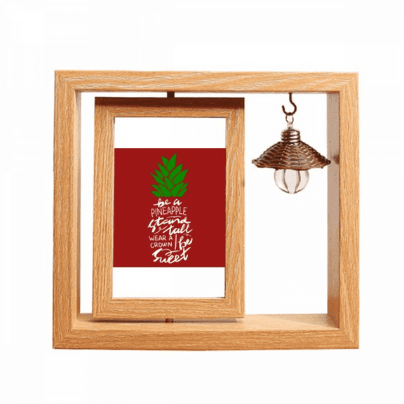 Be a PineFruit Stand Tall Quote Chritsmas Wooden Rotating Picture Photo Frame 4x6