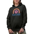 thumbnail image 1 of Be the Energy You Want to Attract Quote, Rainbow & Smiling Flower Art Merch Gift, Black Hooded Sweatshirt or Hoodie, 2XL, 1 of 5