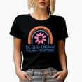 thumbnail image 1 of Be the Energy You Want to Attract Quote, Rainbow & Smiling Flower Art Merch Gift, Black T-Shirt, XL, 1 of 5