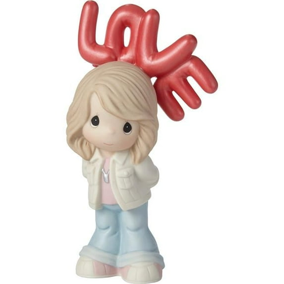 Be the Light Christian Bookstore 202001 Porcelain Holding Red Love Balloons Girl Figurine, Multi Color