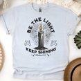 thumbnail image 1 of Be the Light Shirt – Matthew 5:14 Candle Graphic Christian T-Shirt, Ash, Size S, 1 of 5