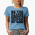 thumbnail image 1 of Be the Reason Someone Believes in the Goodness of God Quote, Groovy Retro Wavy Text Merch Gift, Baby Blue T-Shirt, XL, 1 of 5
