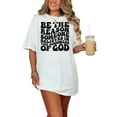 thumbnail image 1 of Be the Reason Someone Believes in the Goodness of God Quote, Groovy Retro Wavy Text, White Comfort Colors T-Shirt, Small, 1 of 1