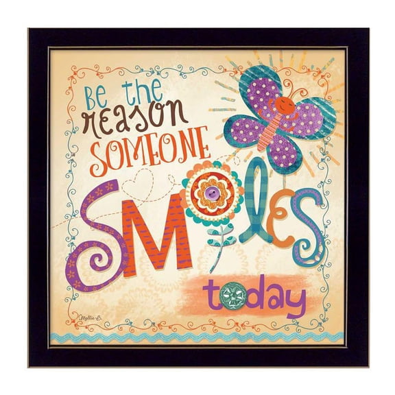 Be the Reason Someone Smiles By Mollie B Printed Wall Art Wood Multi-Color
