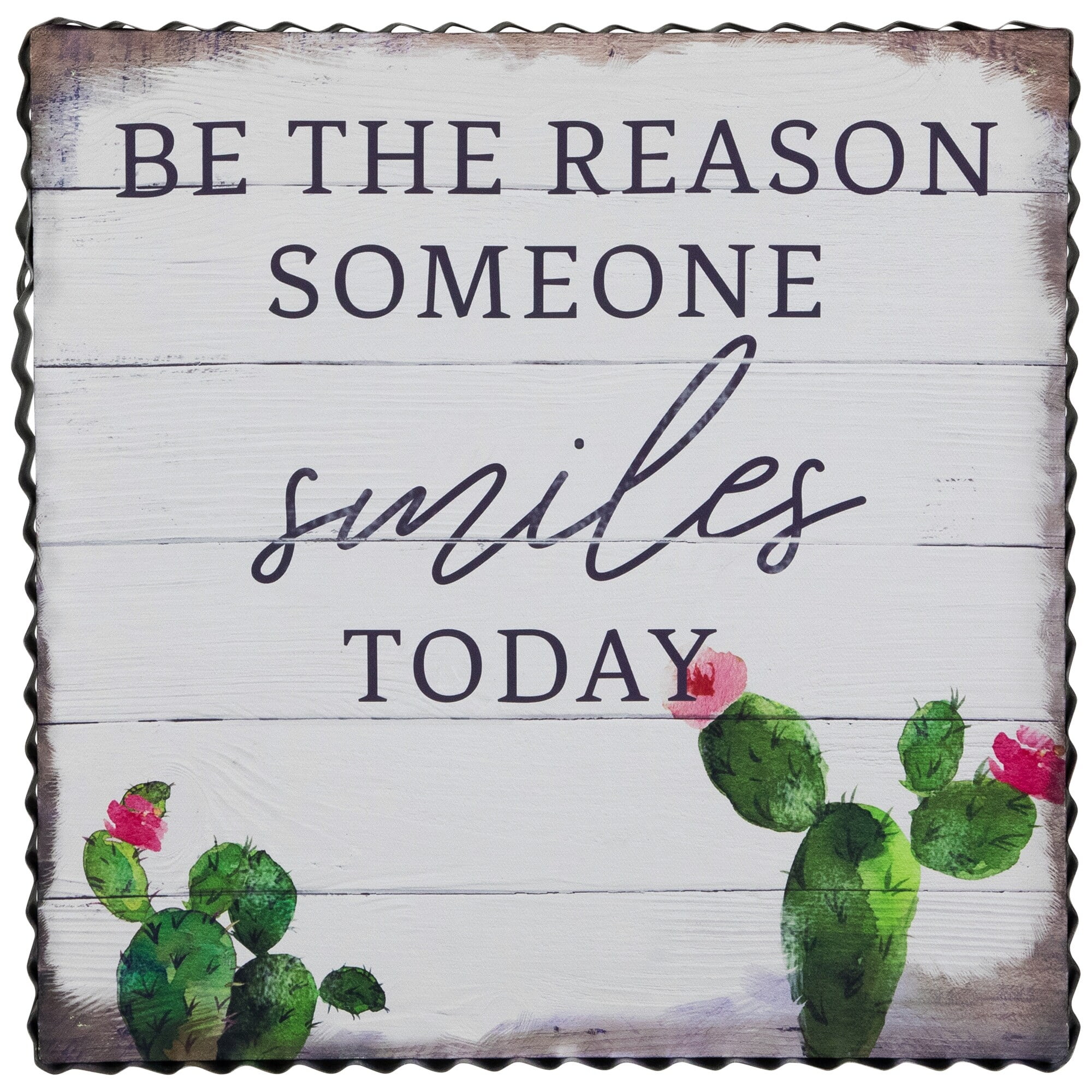 Be the Reason Someone Smiles Today 12" Rustic Canvas Wall Art