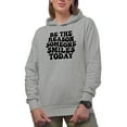 thumbnail image 1 of Be the Reason Someone Smiles Today, Making People Smile Quote, Groovy Retro Wavy Text Merch Gift, Heather Grey Hooded Sweatshirt or Hoodie, Medium, 1 of 5