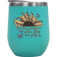 thumbnail image 1 of Be the Sunshine When Skies Are Grey feat. Retro Sunflower & Butterflies Merch Gift, Mint 12oz Wine Tumbler, 1 of 1