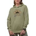 thumbnail image 1 of Be the Sunshine When Skies Are Grey with Retro Sunflower & Butterflies Art Merch Gift, Sand Hooded Sweatshirt or Hoodie, Medium, 1 of 5