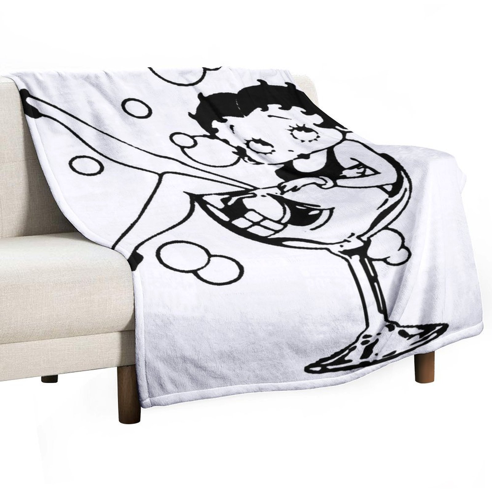Be_tty Boop Anime Soft Throw Blanket, Durable Manga Flannel Blanket