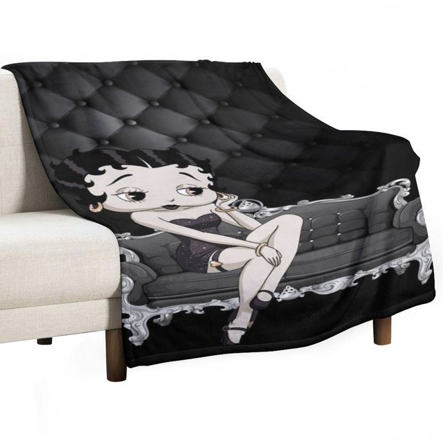 Be_tty Boop Anime Soft Throw Blanket, Durable Manga Flannel Blanket