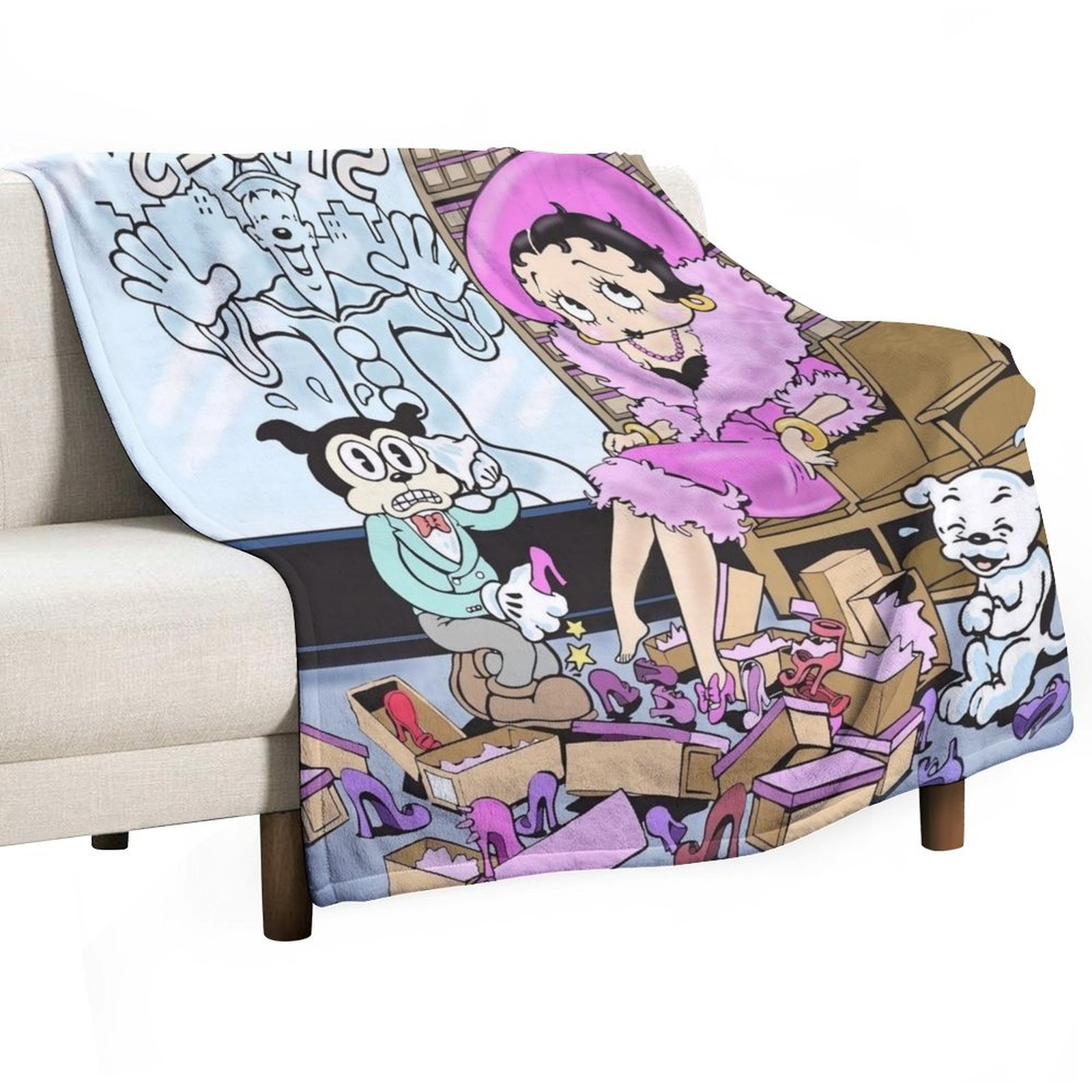 Be_tty Boop Anime Soft Throw Blanket, Durable Manga Flannel Blanket