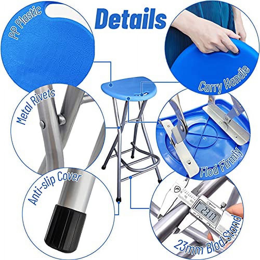 Be&xn Folding Stools for Adults Portable, 28 inch Collapsible Stool Heavy Duty, Indoor Tall Bar