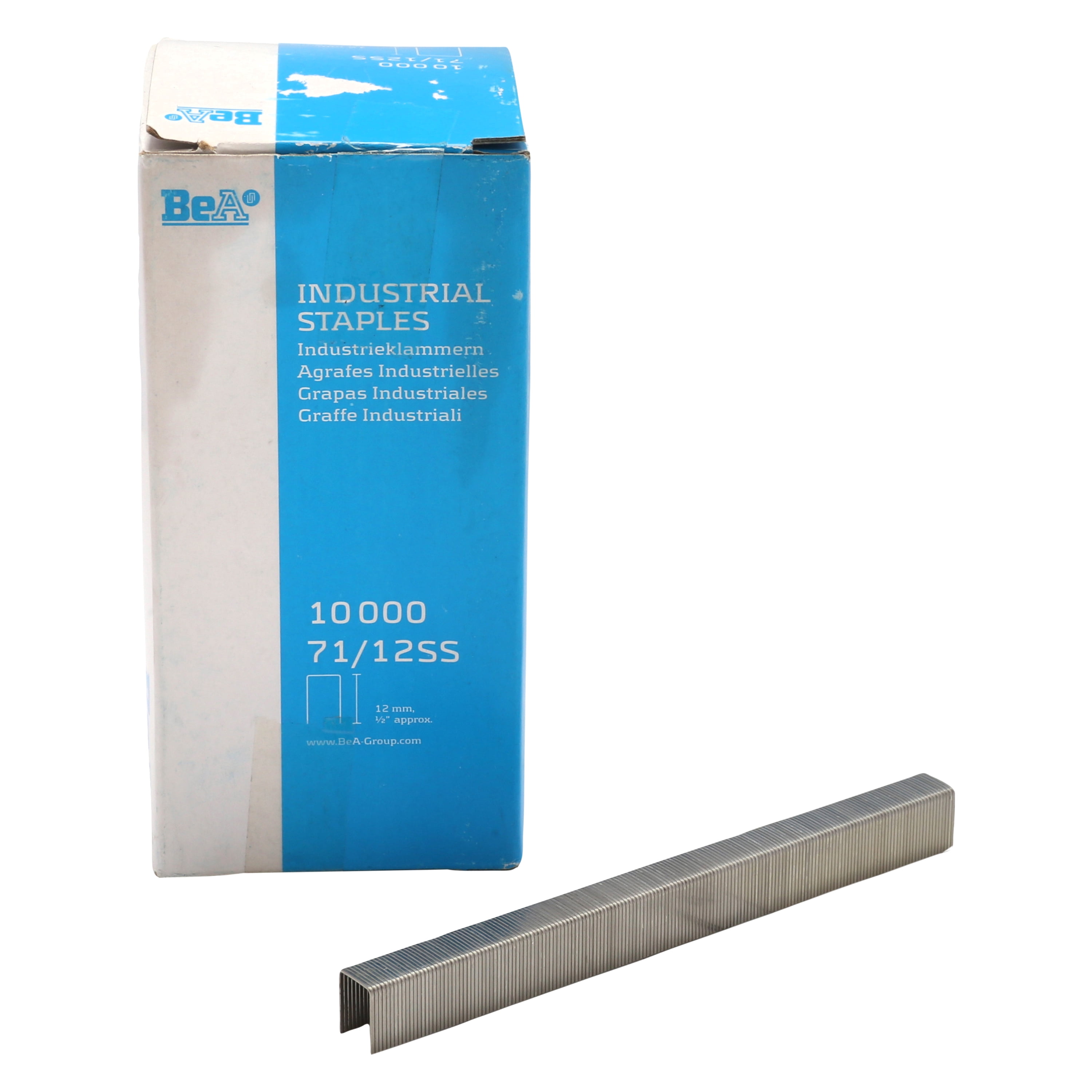 BeA 10003251 Series 71/12SS Stainless Steel Staples 1/2" deep 5 boxes of 10,000 per box