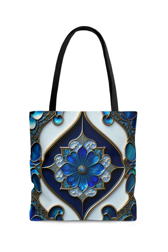 Polyester Unisex Designer Sling Tote Bags with Shoulder Strap Blue - Small