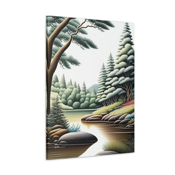 BeABetterHumanStore White Serene Nature Canvas Prints Canvas Wall Art Living Room Decor Painting