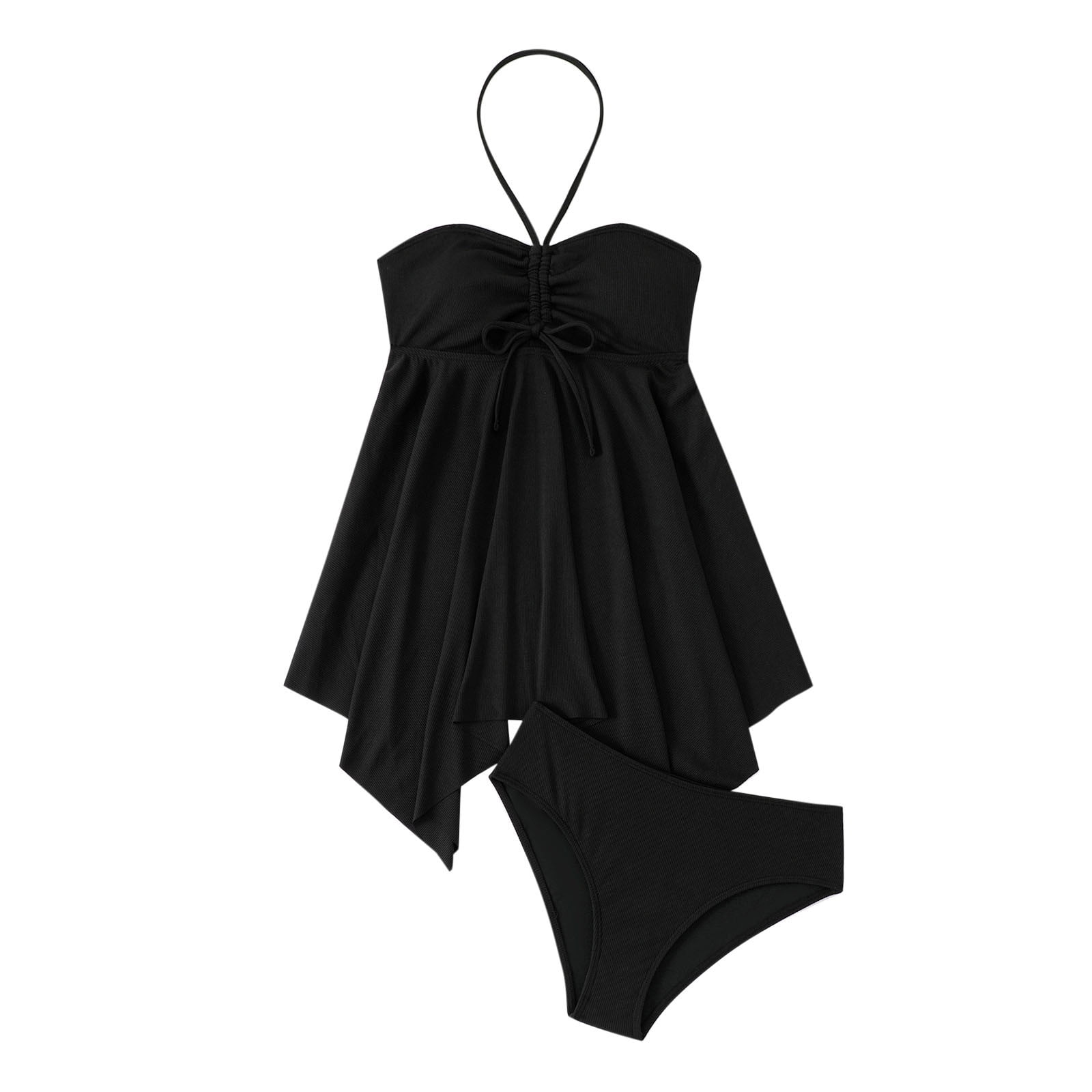 Women's Elegant Black Tankini Swimsuit Set main image 0
