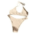 thumbnail image 1 of BeAi Modest Swimsuits for Women Underwire High Cut Bikini Sets for Women Tan Through Swimwear Women One Piece Sexy Monokinis Ruffled V Neck Lace Up Previous Orders, 1 of 4