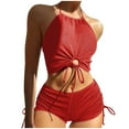 thumbnail image 1 of BeAi Plus Size Swimsuit for Women Underwire Womens Bathing Suits 2025 High Waist Swimwear for Women One Piece Tankini Swimsuits Flounce Halter Previous Orders, 1 of 4