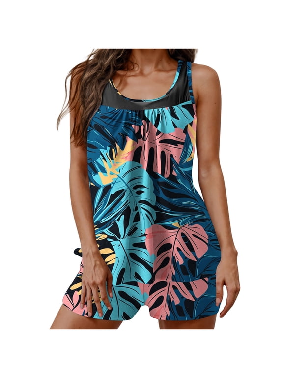 Swimsuit for Women One Piece with Shorts Sexy Bathing Suits for Women over 60 Swimwear for Women 2025 Modest Tankini for Women Floral Print Ruffle V Neck Previous Orders