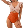 thumbnail image 1 of BeAi Tankini Swimsuit for Women Womens Bathing Suits One Piece Swim Dress Womens Plus Size Swimwear Tummy Control Monokinis Swimwear Color Block Two Piece Drawstring Previous Orders, 1 of 3