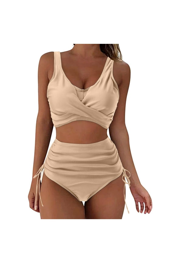 Trendy Swimsuits for Women 2025 Black Bikini Sets for Women Sexy 2025 High Waisted Swim Shorts for Women Swimwear Tankini with Shorts Flounce Top Previous Orders