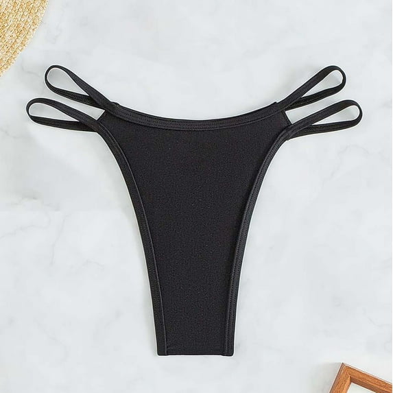 BeAi Women Strappy Bikini Bottoms Full Coverage Bathing Suit Swim Low Rise Cutout Swimsuit Bottom