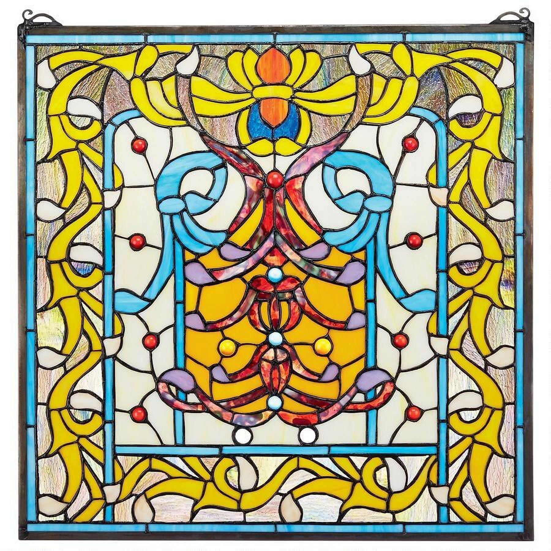Bedford Manor Multicolor Stained Glass Window Panel