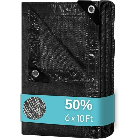 BeGrit 50% 6x10ft Shade Cloth with Grommets Garden Sun Mesh Sunblock UV Resistant Net for Garden Cover Flowers,Patio Plants,Chicken Coop,Greenhouse