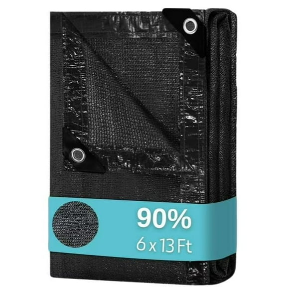 BeGrit 90% 6x13ft Shade Cloth with Grommets Garden Sun Mesh Sunblock UV Resistant Net for Garden Cover Flowers,Patio Plants,Chicken Coop,Greenhouse(Black)