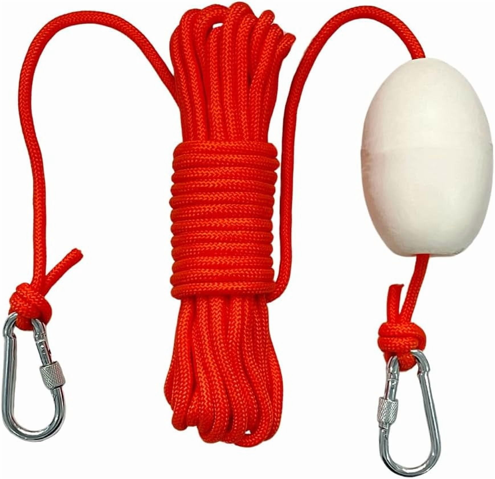 BeGrit Floating Rope 1/4" X 32.8' Anchor Rope with Hook Buoy Polypropylene Rope Mooring Rope Kayak Canoe Tow Throw Line for Boat Camping Hiking Awning Tent 6mm x 10m