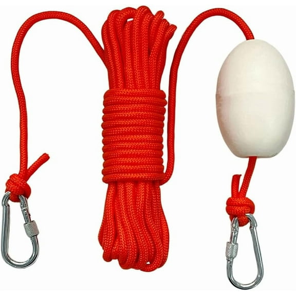BeGrit Floating Rope 1/4" X 32.8' Anchor Rope with Hook Buoy Polypropylene Rope Mooring Rope Kayak Canoe Tow Throw Line for Boat Camping Hiking Awning Tent 6mm x 10m