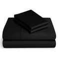 thumbnail image 1 of BeKind Online 300-Thread-Count King Size Black Color Organic Sheet Set 15" Inch Deep Pockets 4-Piece Pure Cotton, 1 of 7