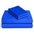 thumbnail image 1 of BeKind Online 300-Thread-Count Short King Size Royal Blue Color Organic Sheet Set 12" Inch Deep Pockets 4-Piece Pure Cotton, 1 of 7