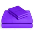 thumbnail image 1 of BeKind Online 300-Thread-Count Twin Size Purple Color Organic Sheet Set 18" Extra Deep Pockets 4-Piece Pure Cotton, 1 of 7