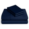 thumbnail image 1 of BeKind Online 300-Thread-Count Twin XL Size Navy Blue Color Organic Sheet Set 12" Inch Deep Pockets 4-Piece Pure Cotton, 1 of 7